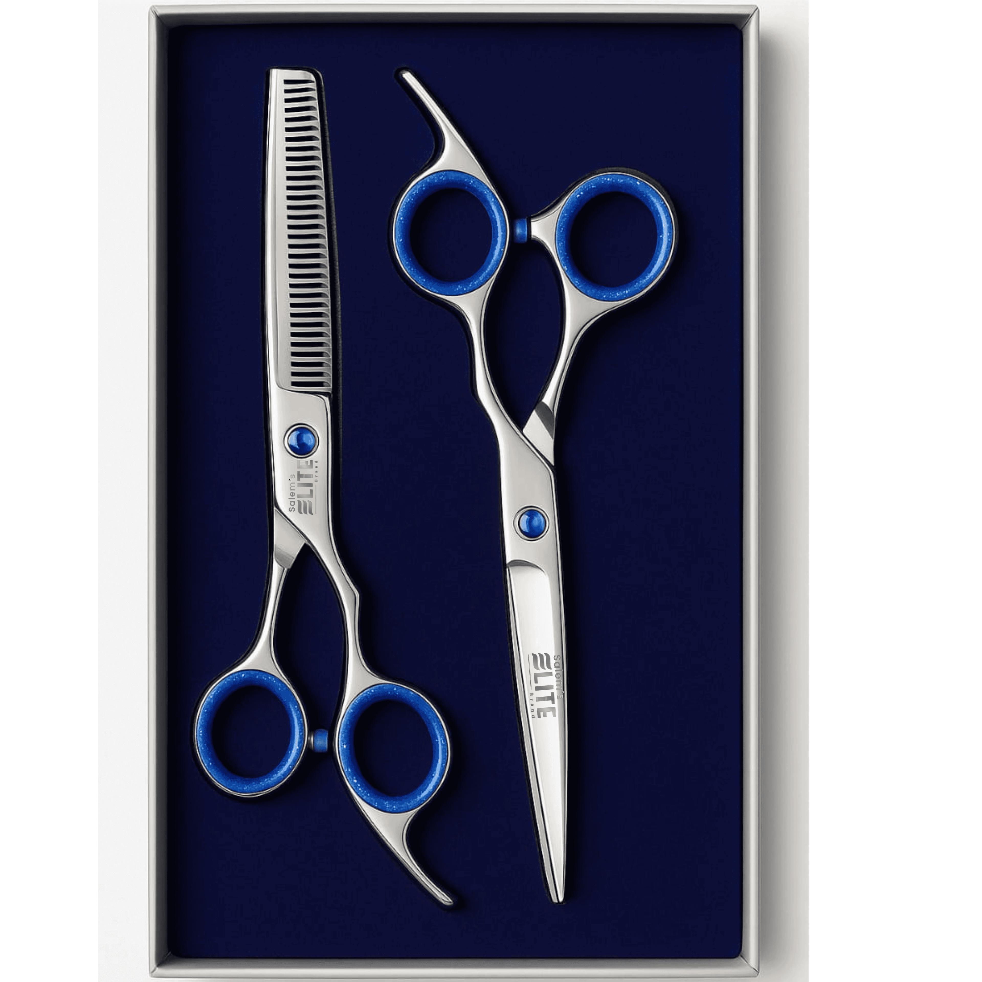 Salems Elite Professional Hair Cutting Scissors and Thinning Shears Set  6.5 Stainless Steel Barber Haircut Kit for Men, Women, and Kids  Sh