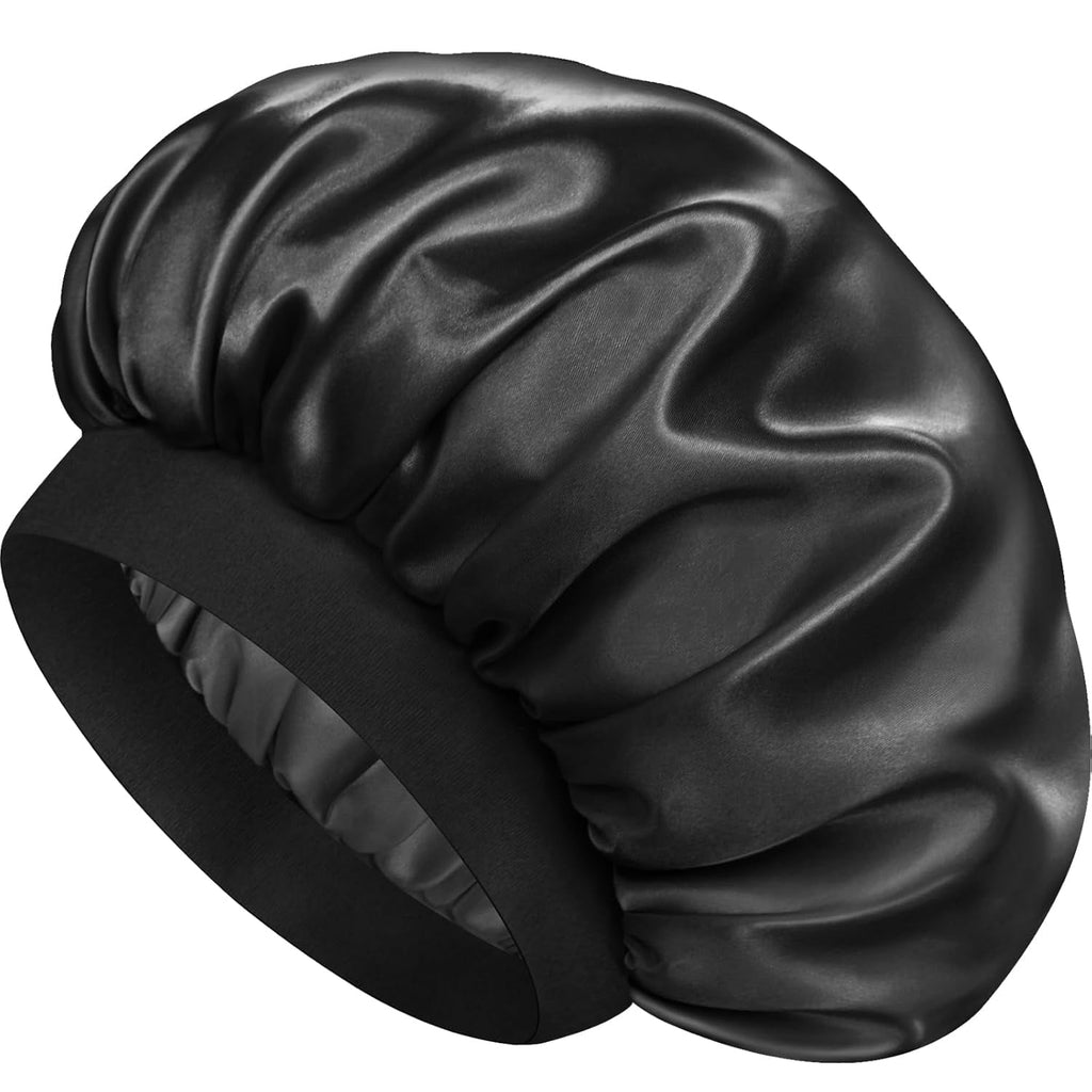 Satin Silk Bonnet for Sleeping, Double Layer Silk Sleep Cap for Men & Women, Soft Satin Lined Bonnet for Natural & Curly Hair