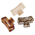 Rectangular Claw Clip, Multicolor, 3 Count