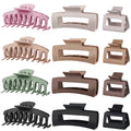 12-Pack Matte Hair Claw Clips for Women - Large & Medium Size Set (4.33” & 1.97”), Strong Hold for Thin, Thick & Curl...