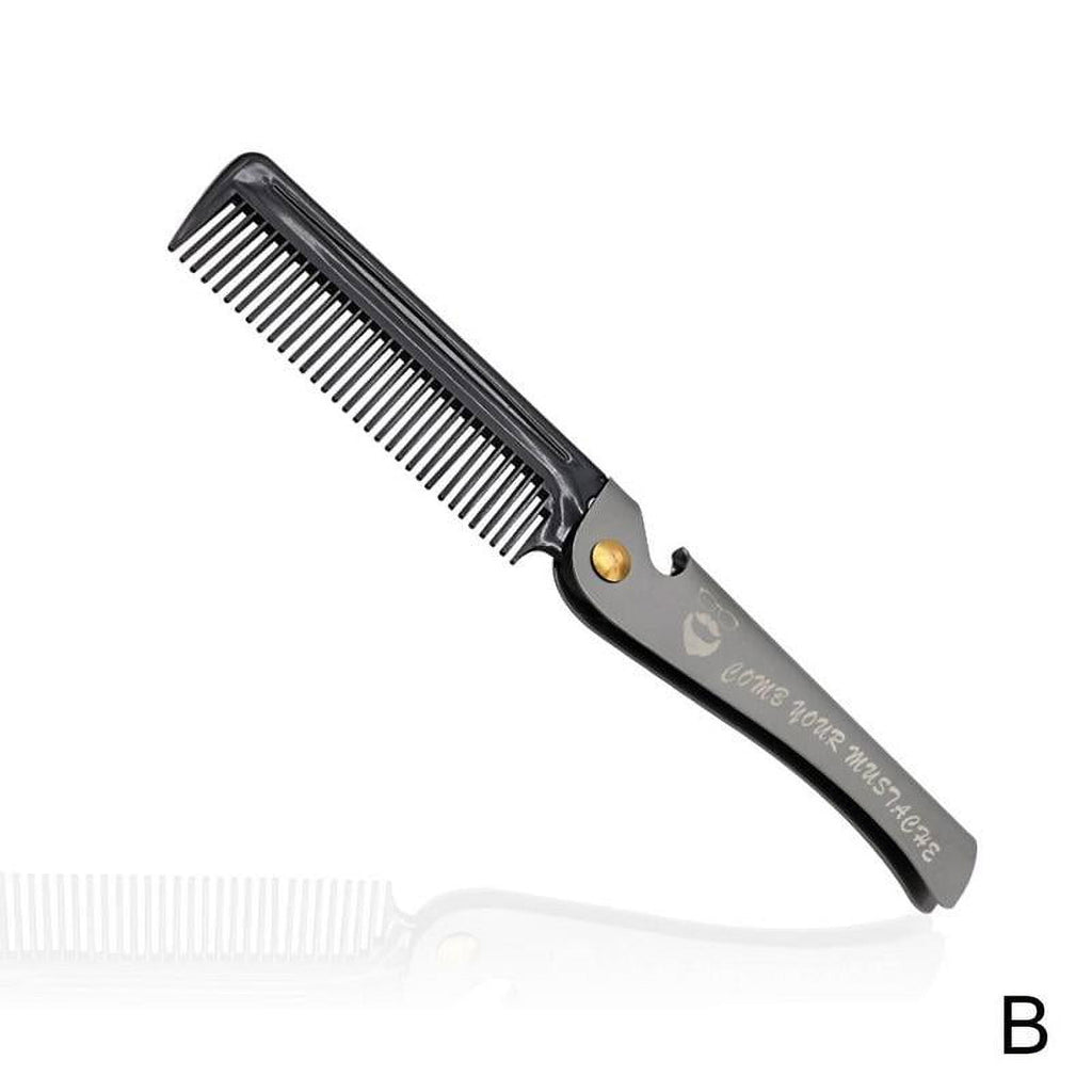 Steel Beard and Mustache Comb Folding Fine Comb New Pocket .Prof