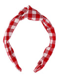 Time and Tru Women's Top Knot Gingham Headband, Red
