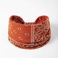 Hats Cashew Flower Knotted band Tie band Elastic Wide Brimmed Yoga Sports band Female Hair Accessories Orange One Size
