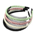 Unique Bargains 4pcs Teeth Comb Headband Tooth Comb Hair Hoop for Women Pink Black Light Green Beige