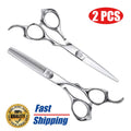 Venoro 2PCS Pro Hair Cutting Scissors Set - Thinning Shears | Barber Salon & Home Use