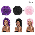 3 Pack Satin Sleeping Bet, Silk Bet for Sleeping Women,Large Satin Sleep Bet with Long Strap, Adjustable Sleep Cap Ha...