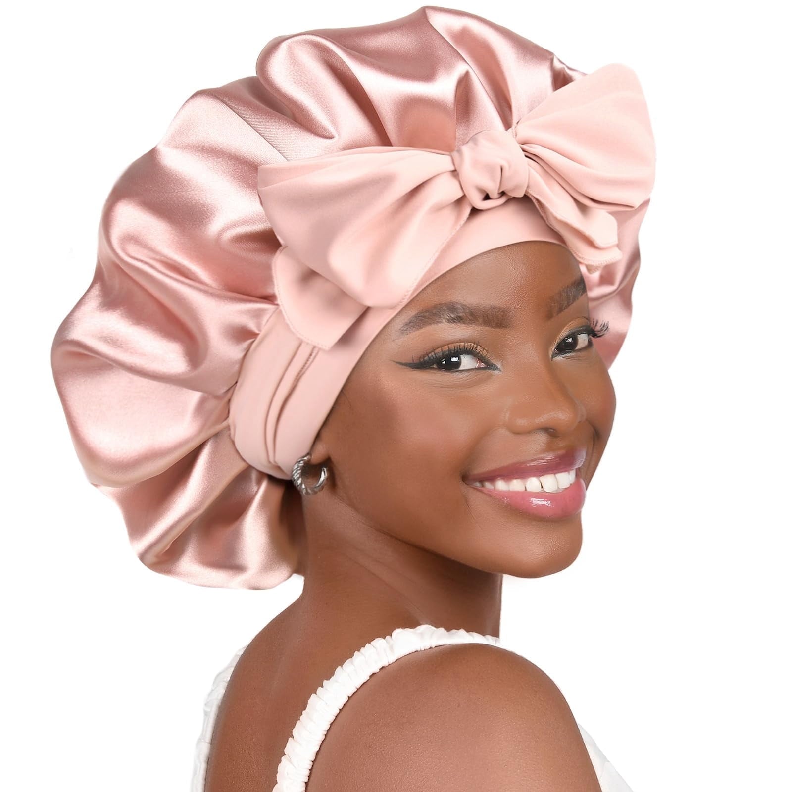 Adjustable Silk Bet for Sleeping Women Double Layer Satin Bet Reduce Friction Prevent Frizz Curly Hair