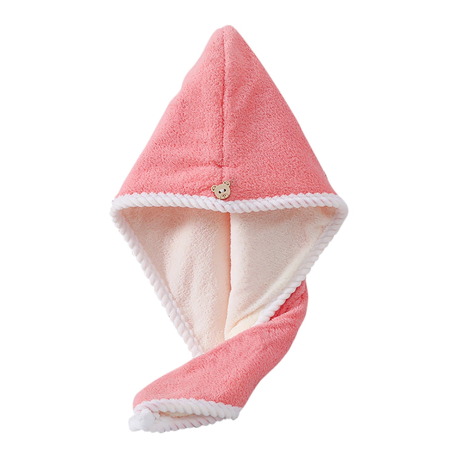 Towel Wrap, Turban with Button, Head Towel for Curly Wet Drying for Women, Quick Dry Bath & Shower Towel(Pink)