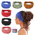 6 Pack Wide Headbands for Women Non Slip Soft Elastic Hair Bands Yoga Running Sports Workout Gym Head Wraps, Knotted ...