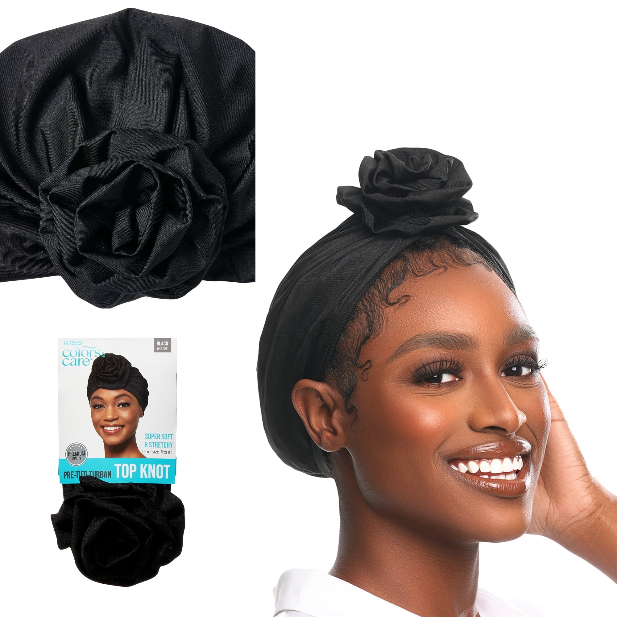 Hair Wrap For Women, Black Turban - Image 2
