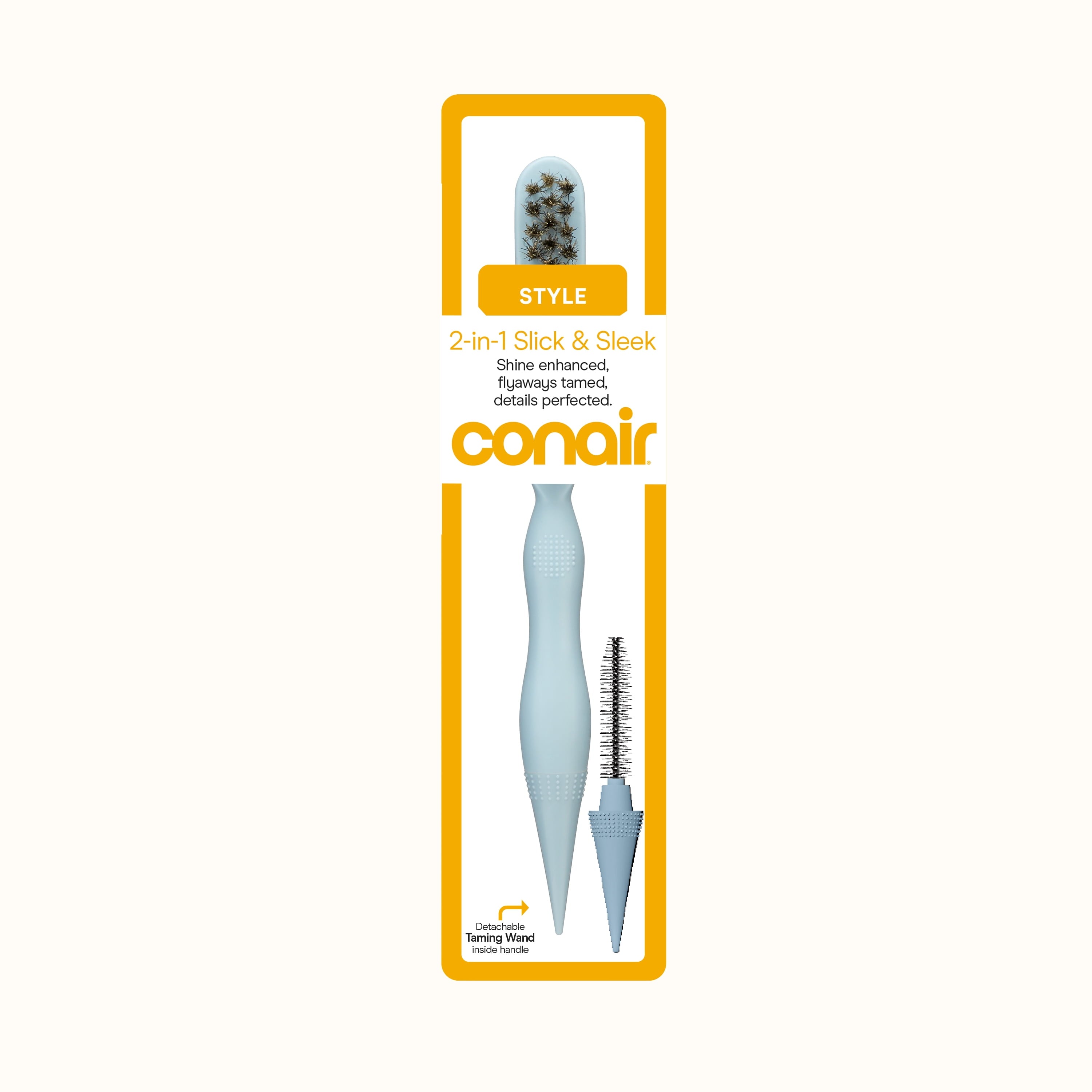 2-in-1 Back Brush with Detachable Taming Wand, Blue, 1 Count - Image 2