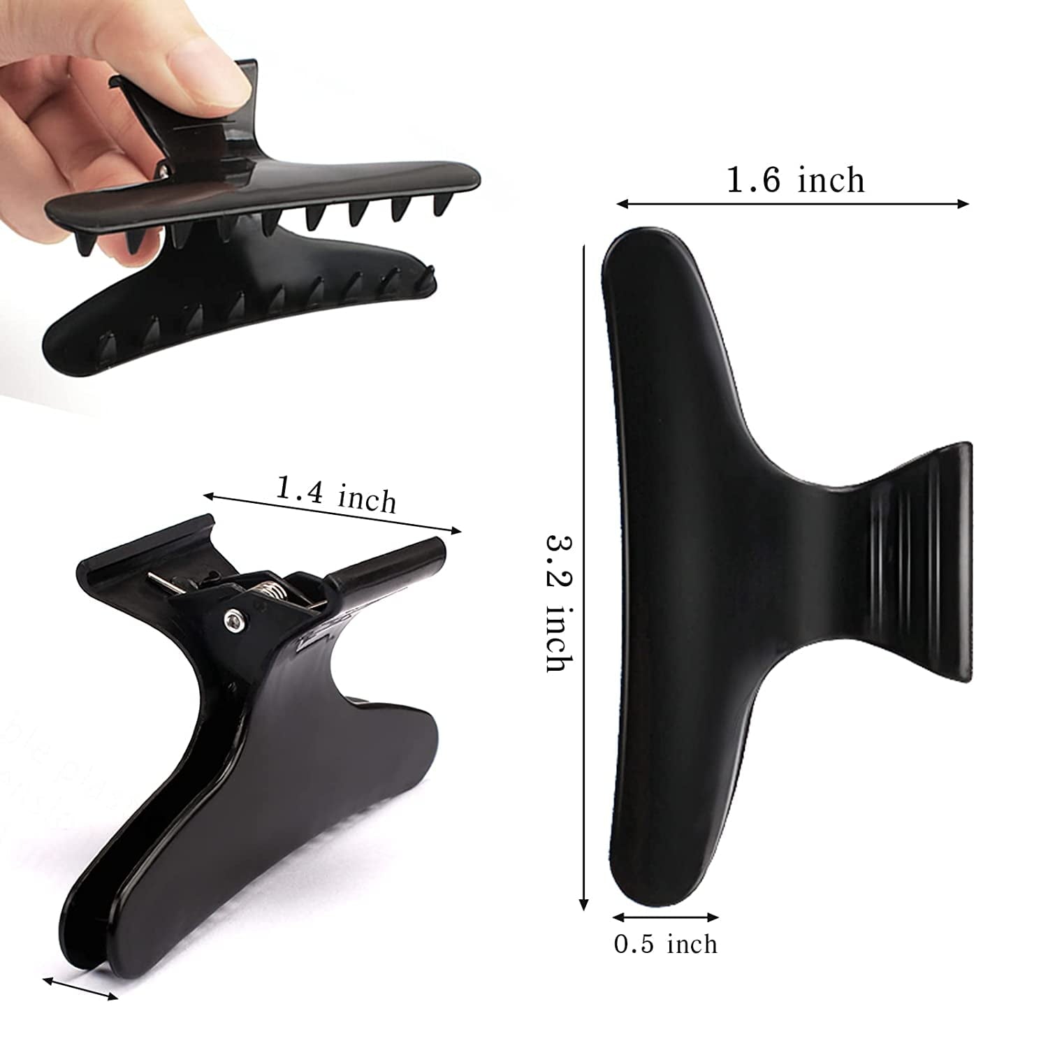 for Styling Sectioning, 12 Pack Black Butterfly for Women, Clamps for Deep Conditioning, Blow Drying, Cutting, Colori... - Image 2