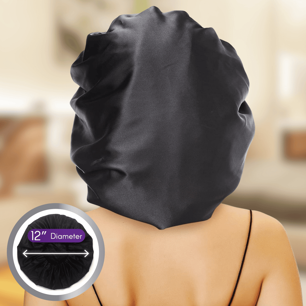 (3 pack) Ms. Remi X-Large Black Satin Hair Bonnet for Day and Night Protection - Image 4
