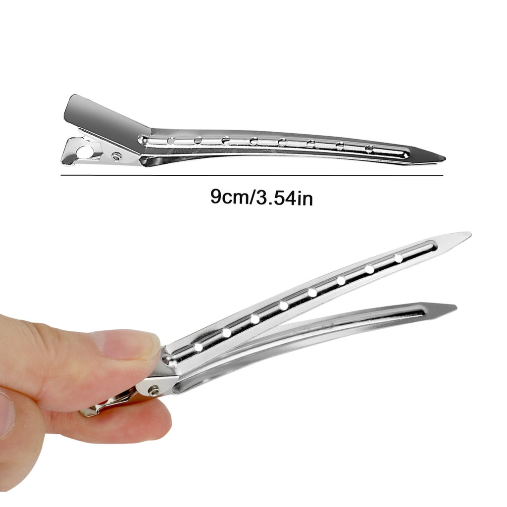 24pcs Clips, Silver Metal Sectioning Clips for Women Girls, Duck Bill Clips for Styling, 3.5'' - Image 2