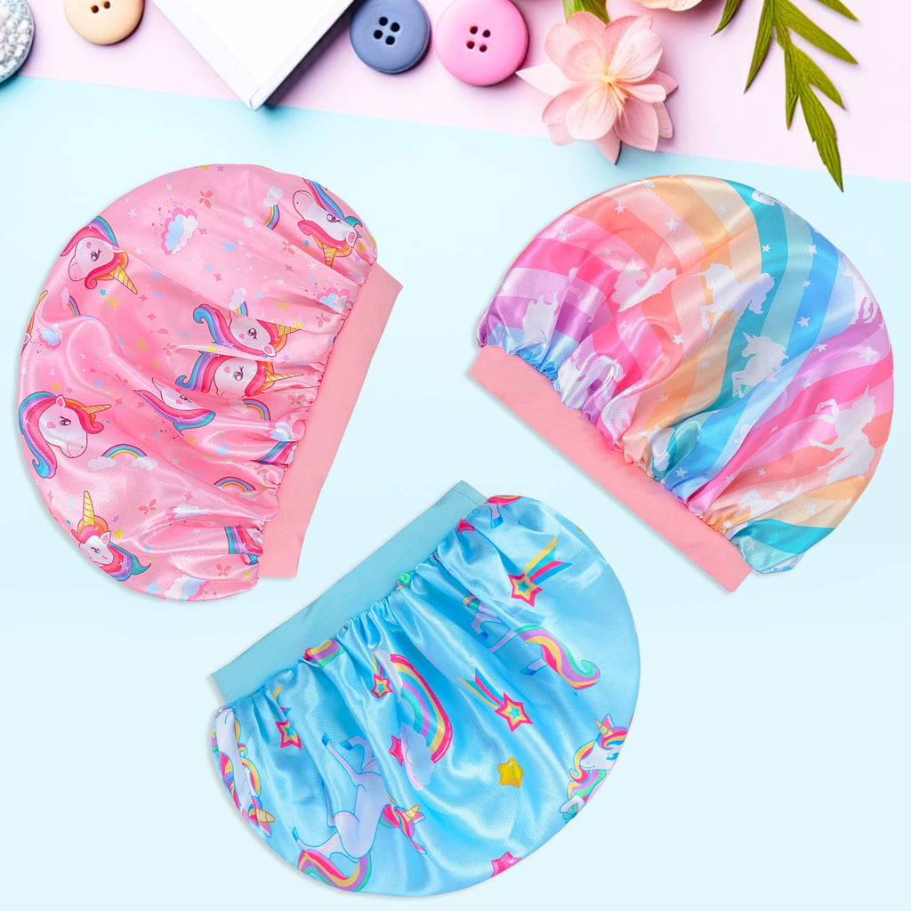 3Pcs Kids Satin Bet, Silk Bet Sleeping Cap, Night Hair Hats Elastic Wide Band Baby Bet Natural Hair for Toddler Teens... - Image 6