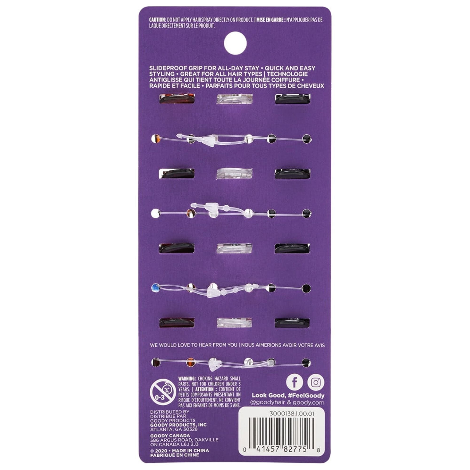 Goody Classic Mini Claw Clips, Slide-Proof Grip, All Hair Types, Assorted Colors, 12 Ct - Image 2