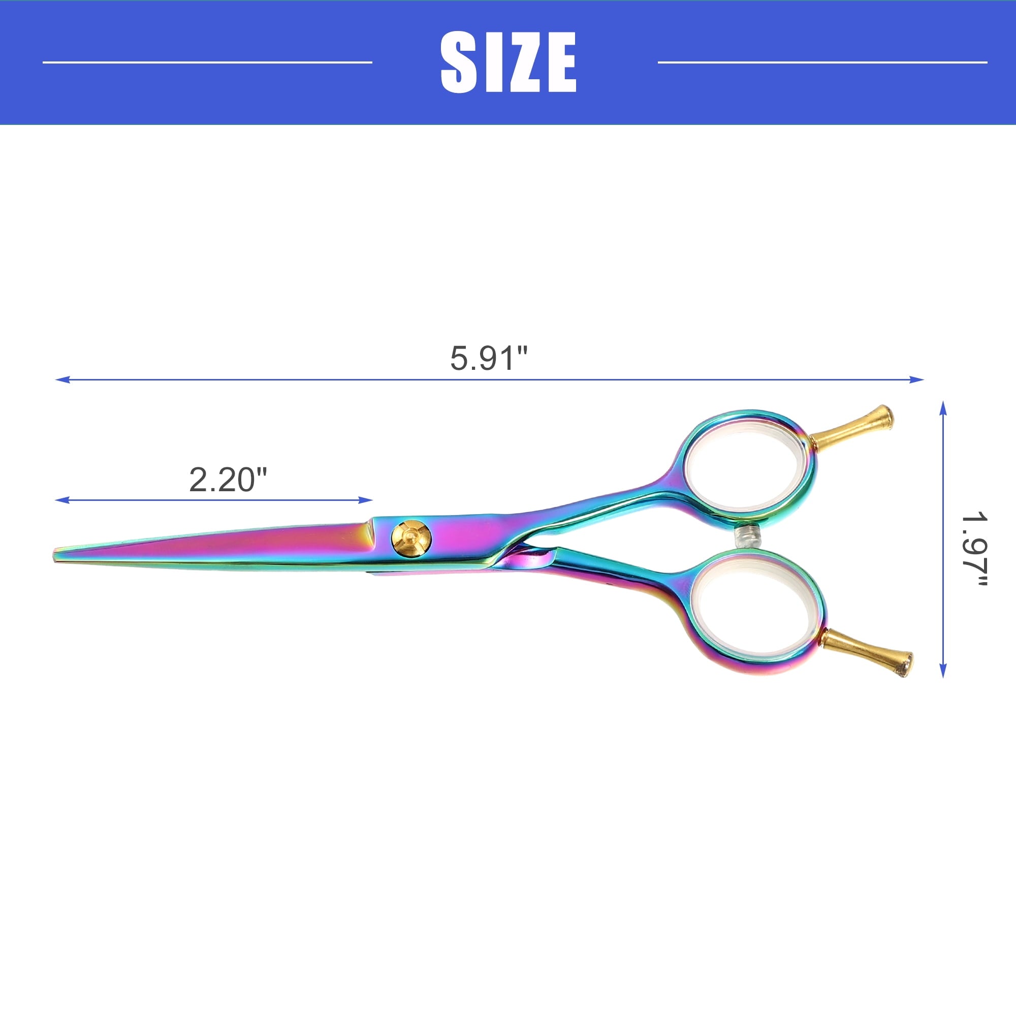 Vocoste Hair Scissors Hair Cutting Scissors Stainless Steel Razor Hair Trimming Scissors 5.9" Long Multicolour - Image 4