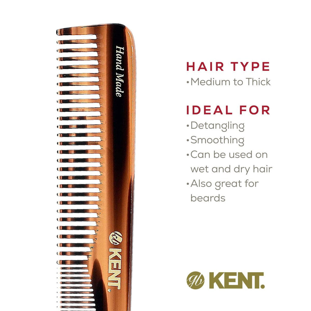 Kent 6T Fine Tooth Comb and Wide Tooth Hair Comb, Handmade Styling Comb for Hair Care, Barber Combs, Beard Combs For Men, Hair Styling Groom - Image 6