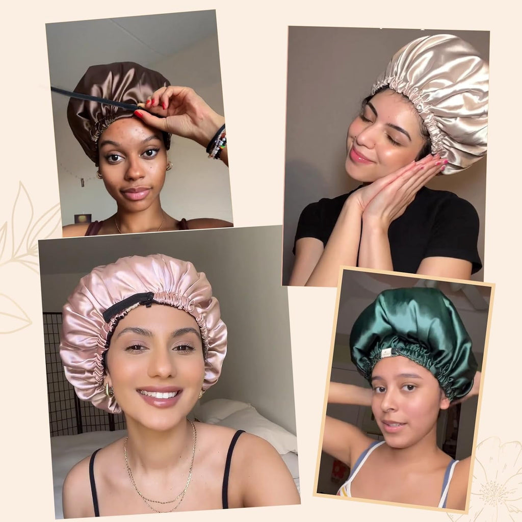 Adjustable Satin Bet Double Layer Hair Bet for Sleeping Bets for Women Hats Curly Natural Hair - Image 2