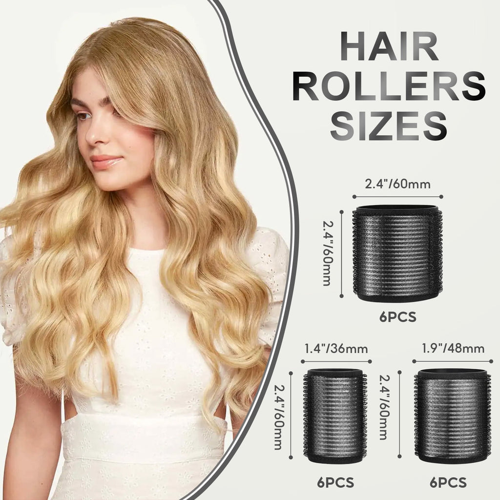 xnicx 18pcs Hair Roller Set Hair Curlers,Self-Grip Ceramic Ionic Thermal Hair Rollers,Rollers Hair Curlers to Sleep In for Hair Blowout Look - Image 6