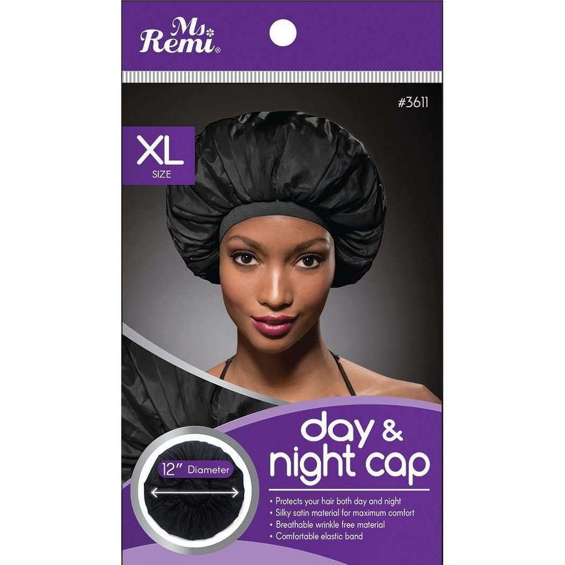 (3 pack) Ms. Remi X-Large Black Satin Hair Bonnet for Day and Night Protection - Image 6
