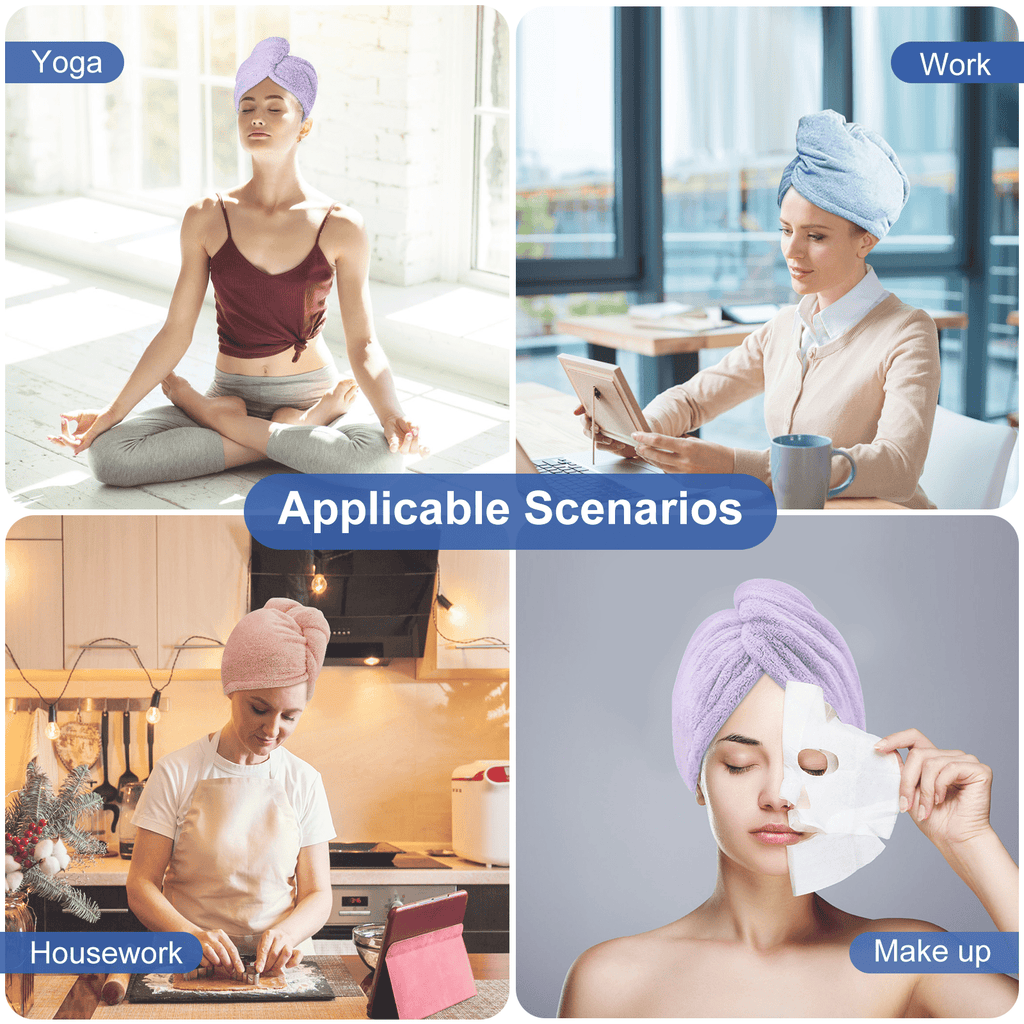 Towel Warp Turban for Women Curly Long Thick 3 Pack - Image 3