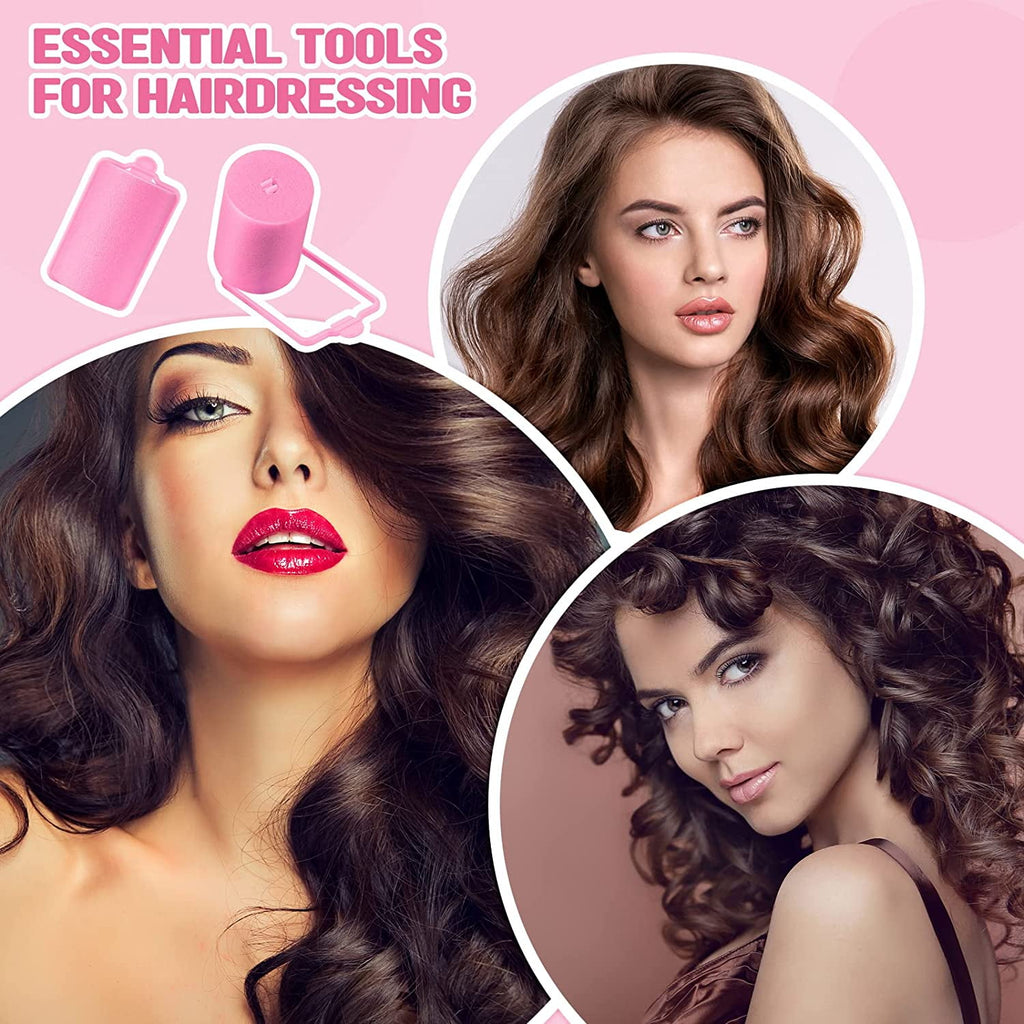 18 Pieces Sponge Hair Rollers Large Soft Foam Hair Styling Curlers 40 mm Large Size Hairdressing Curlers for Women and Kids(Pink) - Image 6