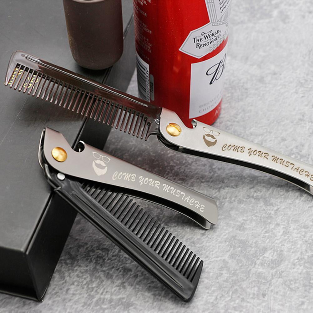 Steel Beard and Mustache Comb Folding Fine Comb New Pocket .Prof - Image 4