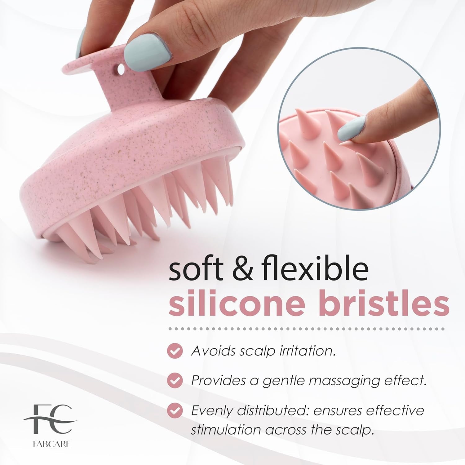 Scrubber and Brush for Dry and Wet . Silicone. Pink - Image 3