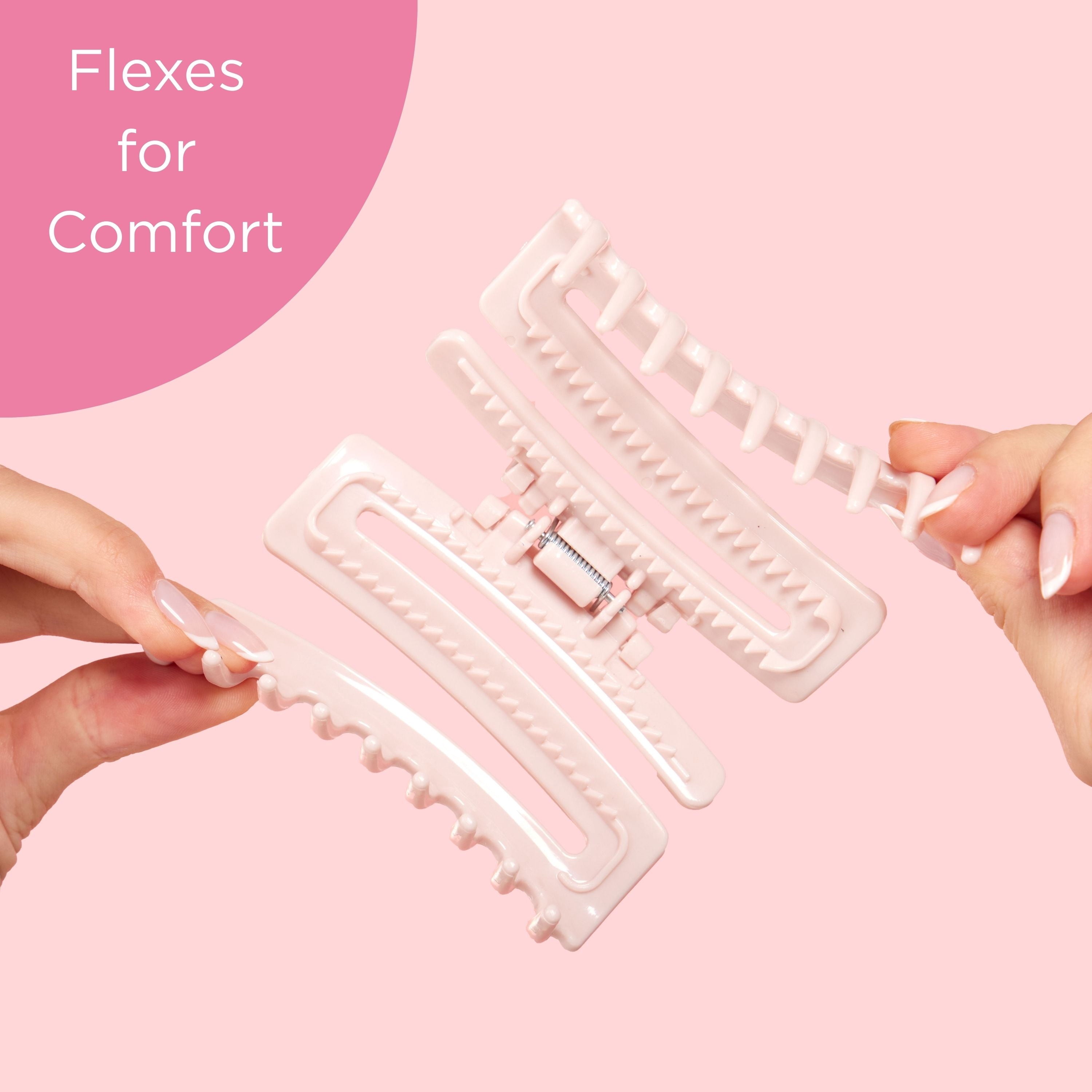 Claw Clips, Black & Pink, No-Slip Grip, All Day Comfort, For All Hair Types, 2 Count - Image 5