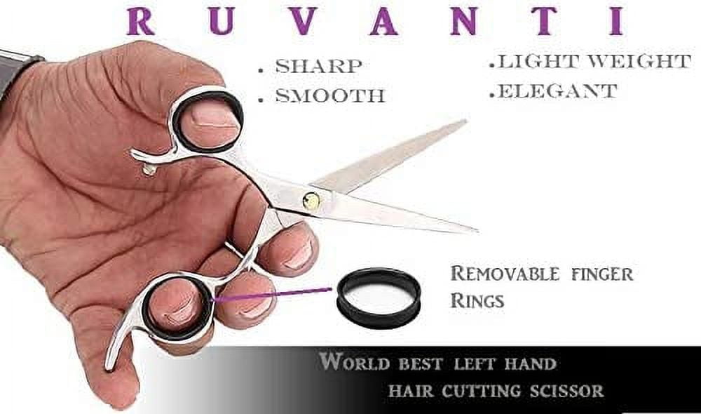 Ruvanti Left Handed Hair Cutting Scissors 6.5” - Professional Shears, Barber ,Sharp Hairdressing Haircut Scissors for Men/Women - Image 3