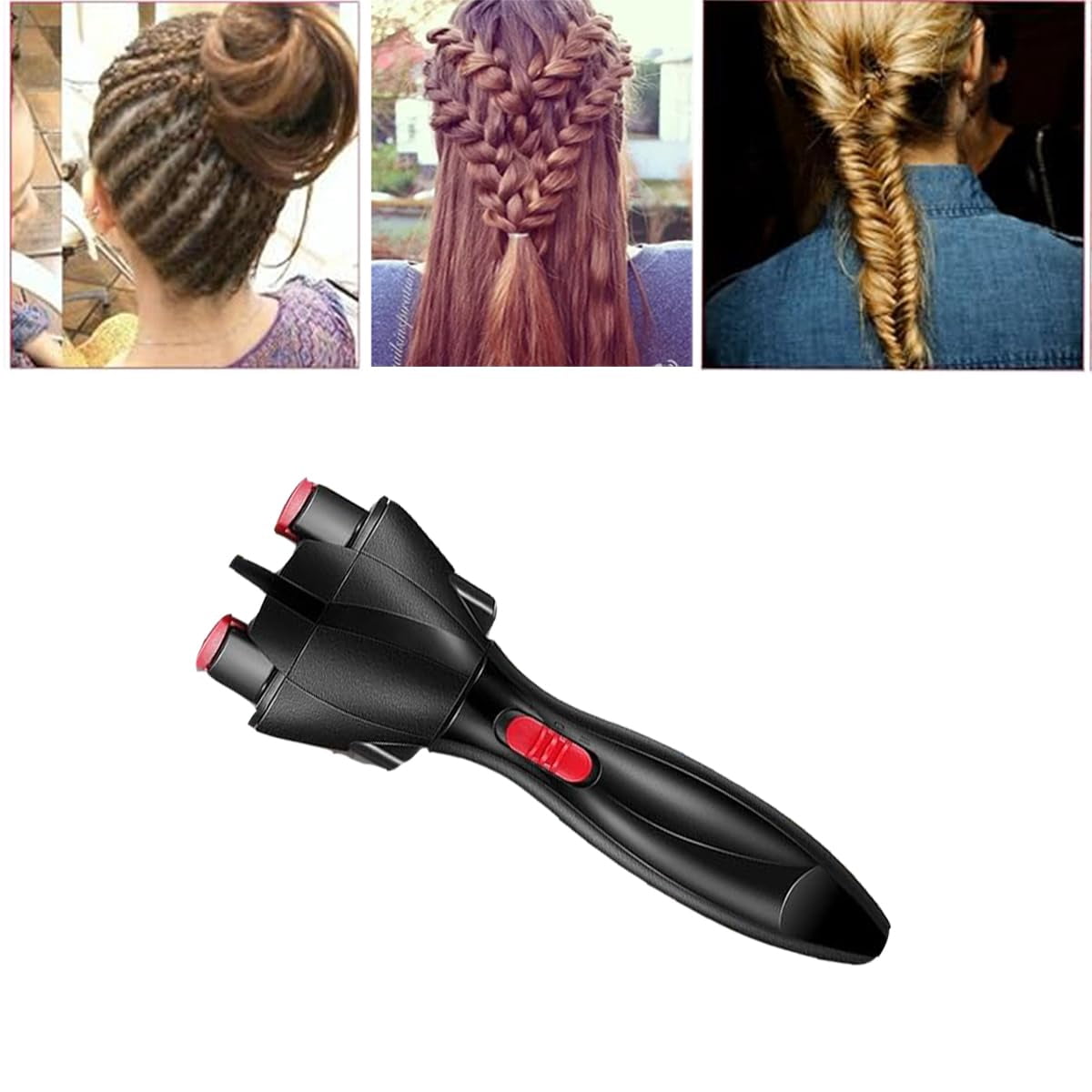Electronic Braiding Machine Quick Twist Twister Braiding Tool for Women Girls style(Red) - Image 6