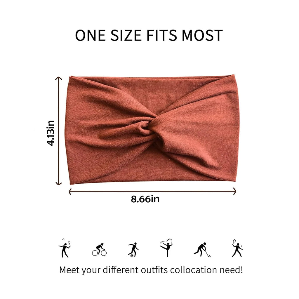 10 Pcs Wide Headbands for Women, Large Sport Workout Stretch Non-slip Big Hair Bands - Image 5