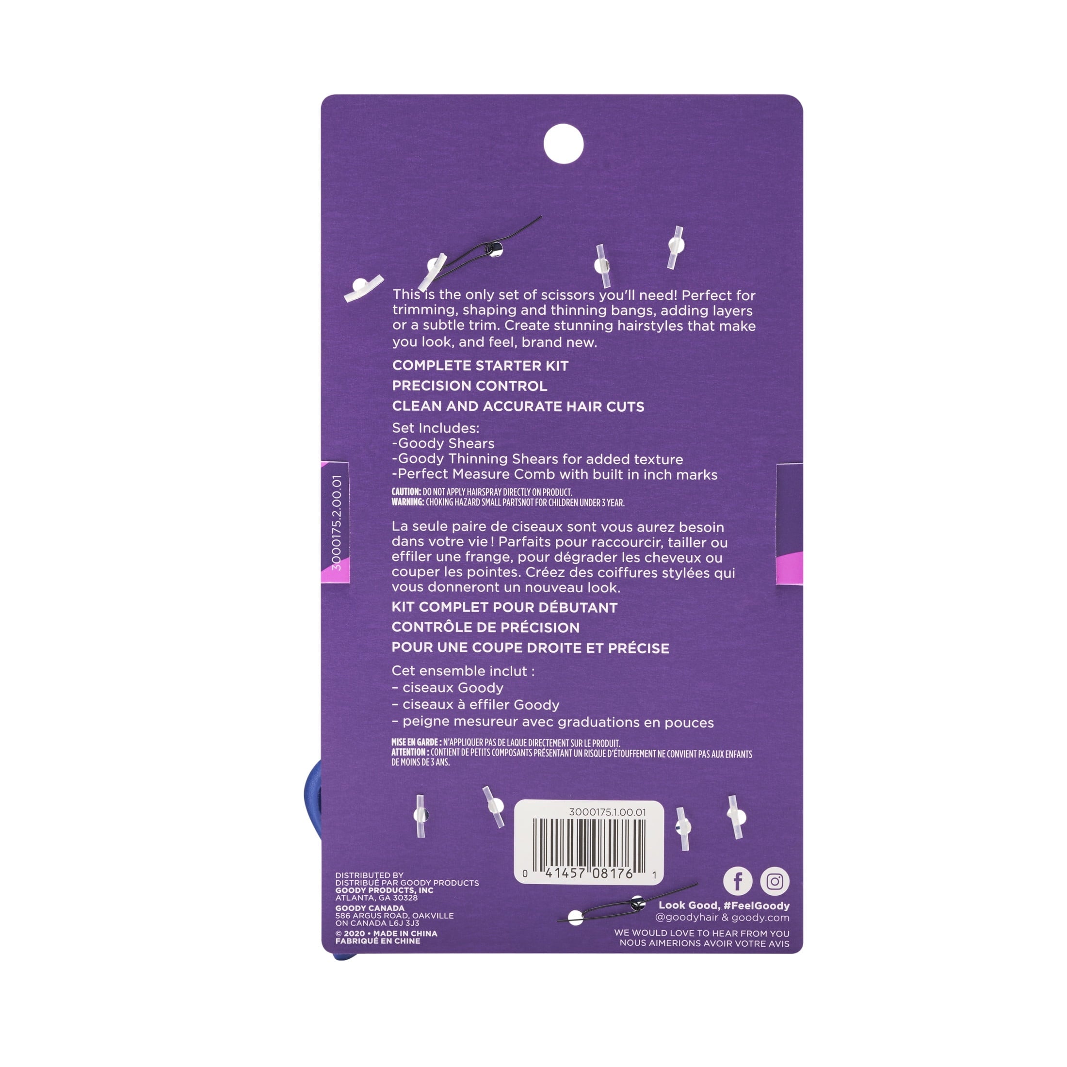 Goody New Style Kit, Hair Cutting Shears Thinning Shears And Comb, 3 Pieces - Image 6