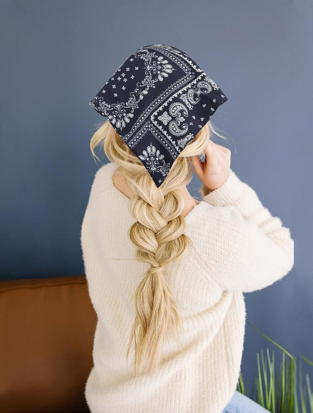 3 Pcs Floral Elastic Hair Scarf Headbands Hair Bandanas Head Kerchief Bohemia Chiffon Turban Triangle Scarves - Image 6