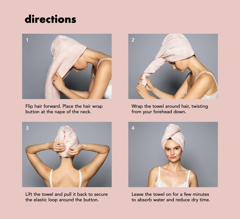 The Hair Edit Smooth & Dry Plush Microfiber Hair Wrap, Pink - Image 5