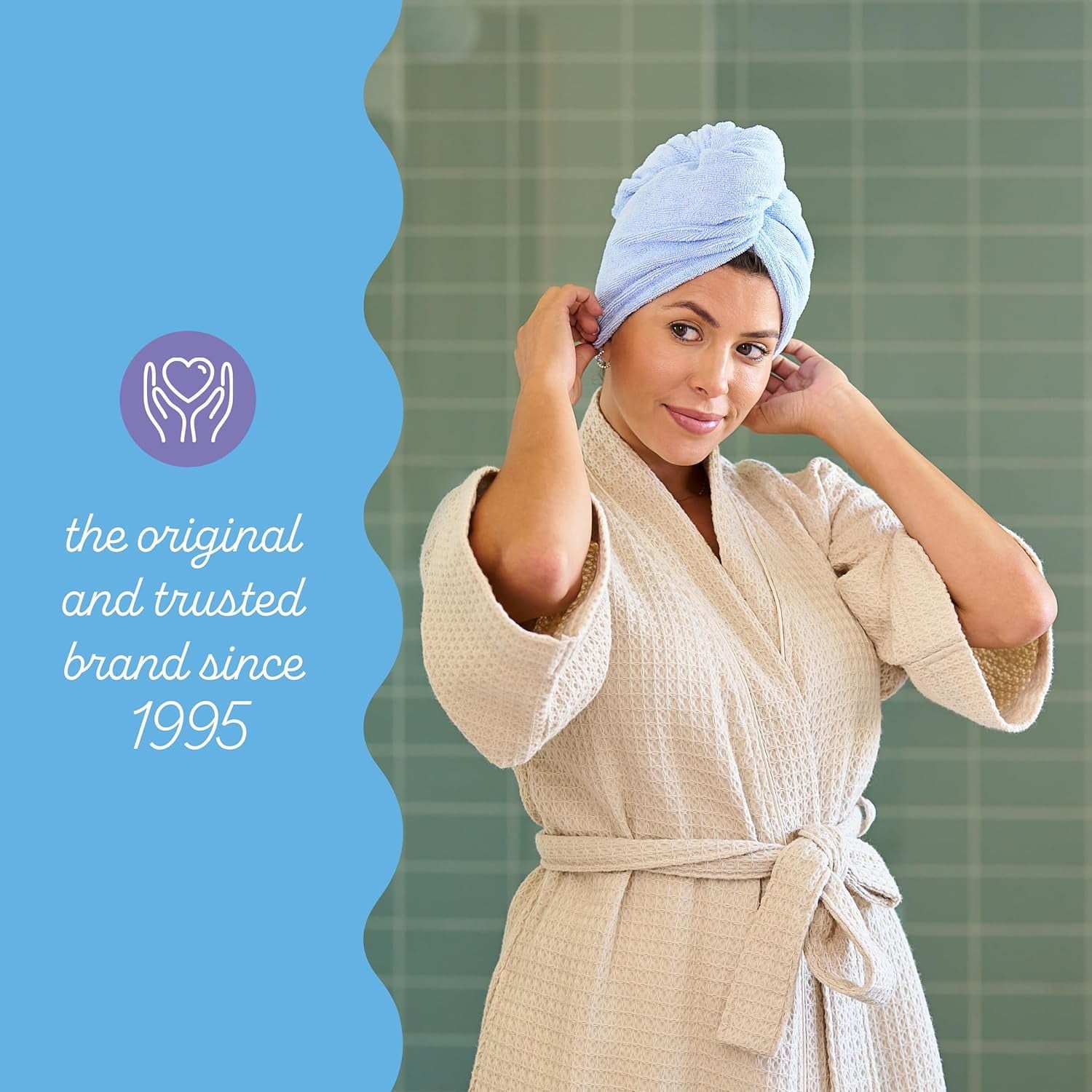 Hair Towel Wrap - 1 Pack - For Women, Men & Kids - Travel & Bathroom Essential - Quick Dry Hair Turban for Curly, Lon... - Image 5
