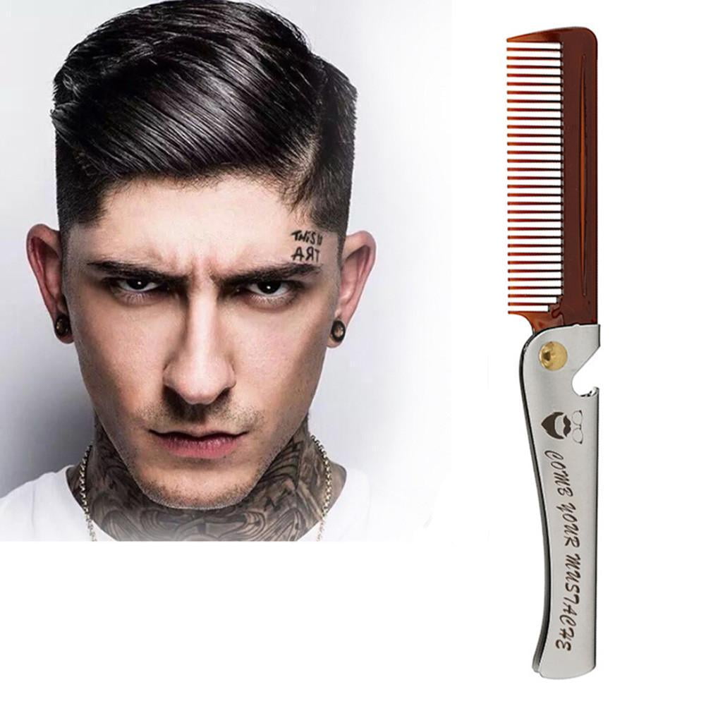 Steel Beard and Mustache Comb Folding Fine Comb New Pocket .Prof - Image 2