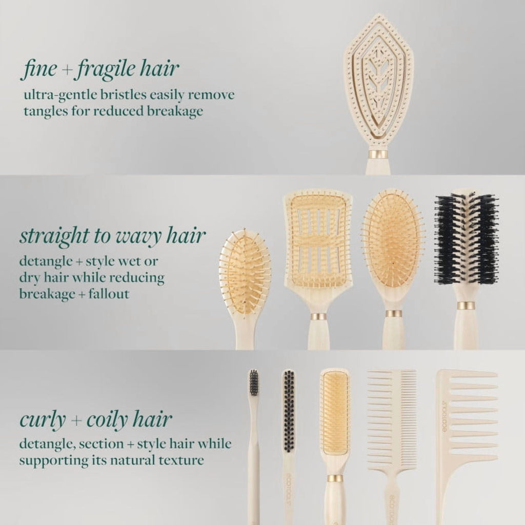 Detangler Hair Brush, Bamboo - Image 6