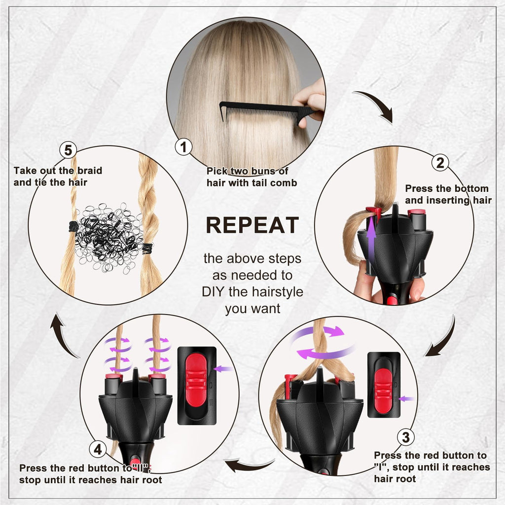Auto Smart Styling Tools, Electric Quick Twister and Machine, Battery Powered for Tangling Styling - Image 4