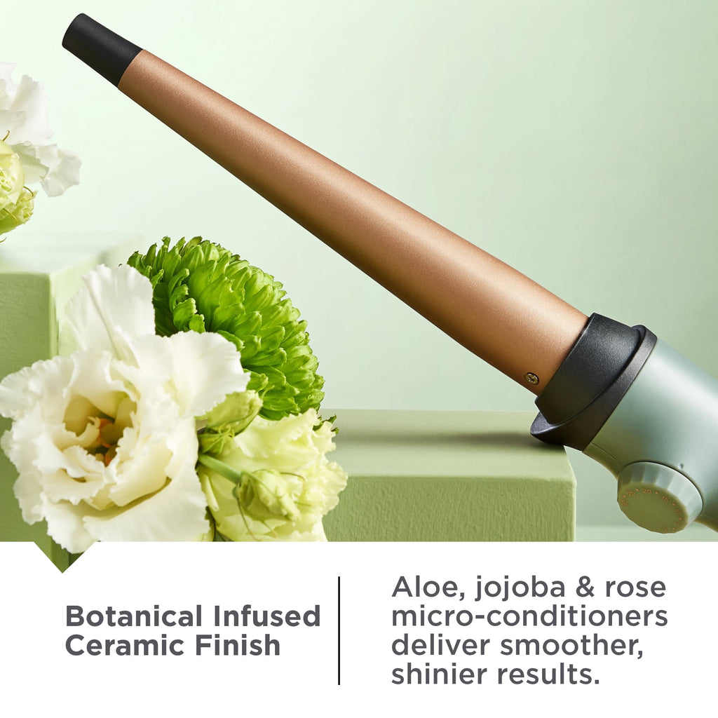 REMINGTON Botanicals Collection -1 Tapered Curling Wand with Plant-Based Micro-Conditioners and Grip-Tech Technology, Green - Image 6