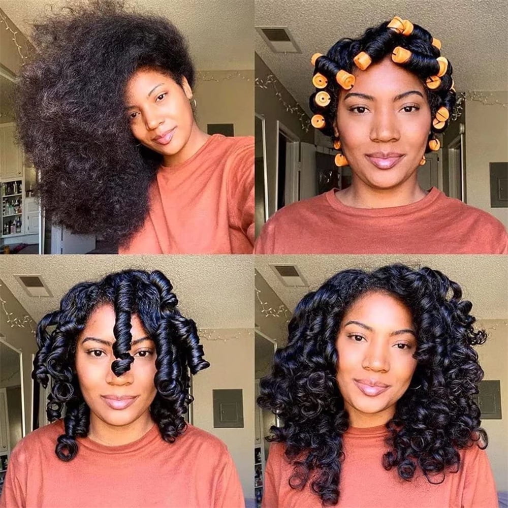 40pcs Rods Set for Natural Hair Plastic Cold Wave Rod Non-Slip Hair Rollers 0.87 Inch Orange Rods for Long Short Hair... - Image 2