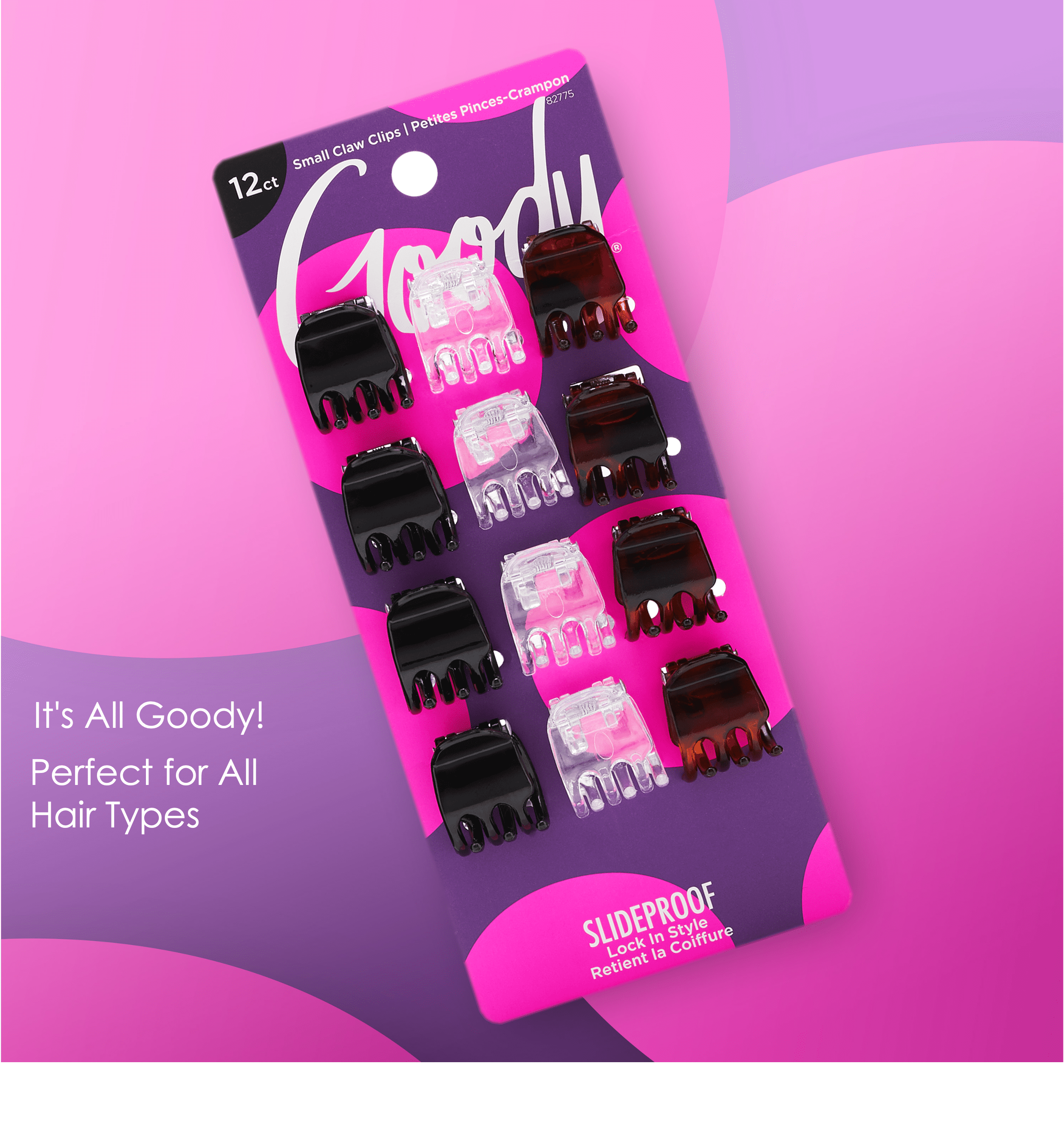 Goody Classic Mini Claw Clips, Slide-Proof Grip, All Hair Types, Assorted Colors, 12 Ct - Image 4