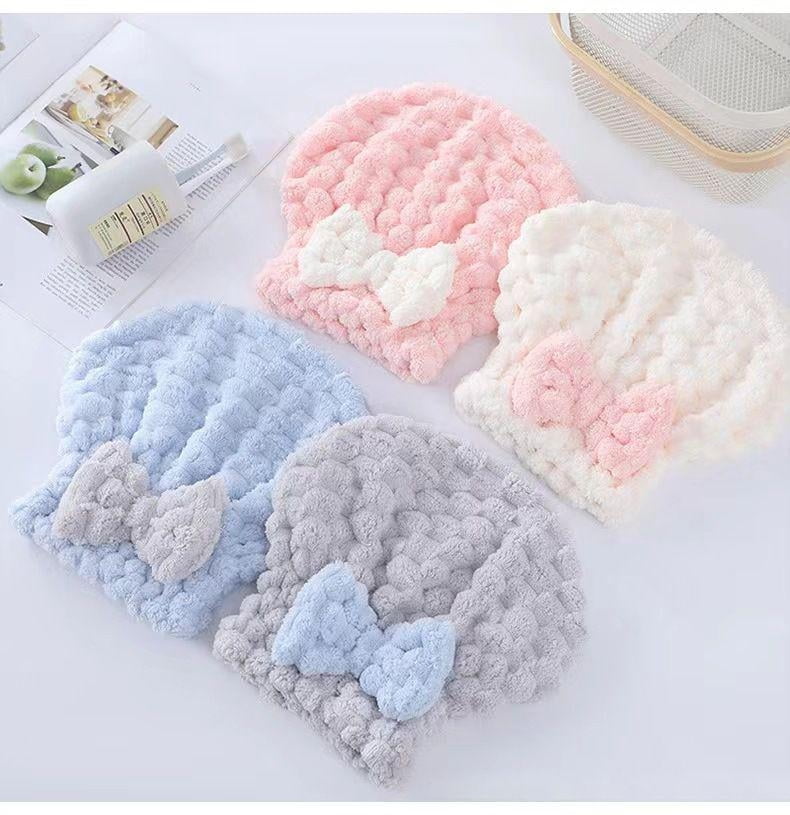 4-Pack Towel Start Makers Quick-Dry Towel Wrap for Women Dryer Cap with Elastic Band for Curly, Long, Thick , Stockin... - Image 2