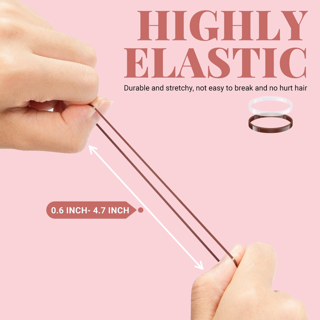 MORGLES 415 Pcs Bobby Pins & Hair Ties Kit, 200 Rubber Bands Brown & Clear 100 Bobby Pins 100 U-Shaped Pins 10 Hair Nets 5 Cotton Ties for B - Image 5