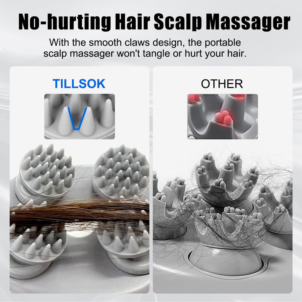 Electric Scalp Massager, Head Massager for Hair Growth and Stress Relax, Handheld Portable Scalp Brush and Scrubber, ... - Image 5