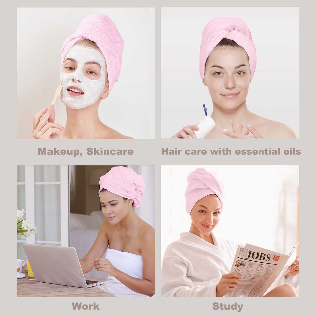 Wrap for Women 2 Pack, Ultra Absorbent Twist Turban Drying Cap Wrap, Blue&Gray - Image 6