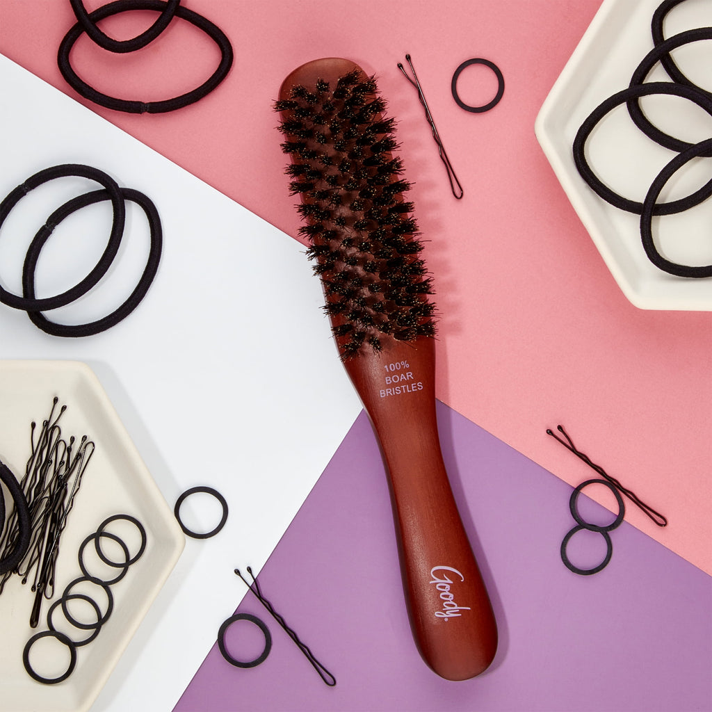 Brush, Smooth And Sleek Styles, Natural Bristles, 1 Ct, For All Hair Types - Image 4