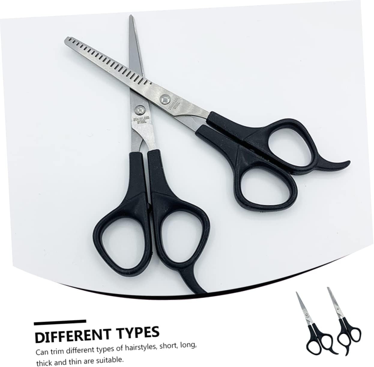 2 Pcs Sharp Hair Cutting Scissors, Stainless Steel Body and Abs Handle Multifunctional Thinning Shears for Hair Cutti... - Image 3
