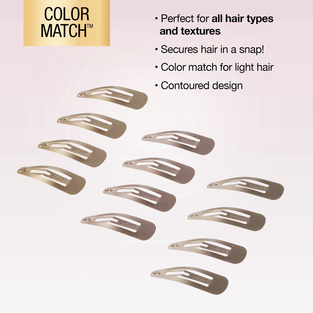 Scunci by Conair Color Match Contour Snap Clips, Hair Accessories, 12 Count - Image 4